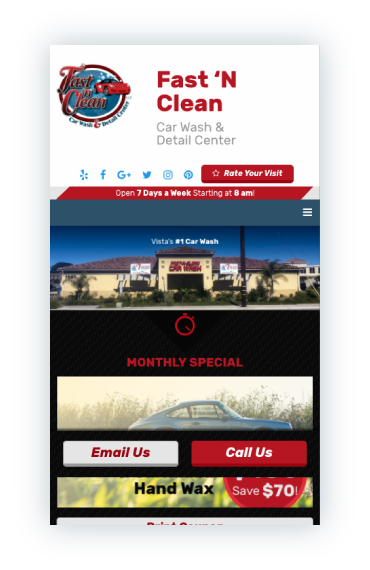 Fast 'N Clean mobile home page