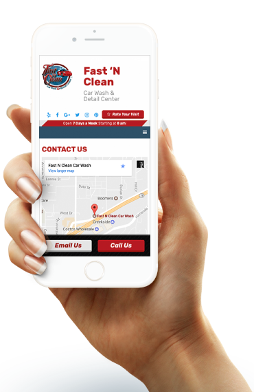 Fast 'N Clean mobile contact page
